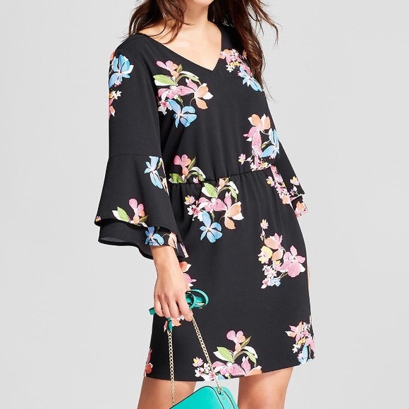 a new day Dresses & Skirts - A New Day tiered bell sleeve floral dress